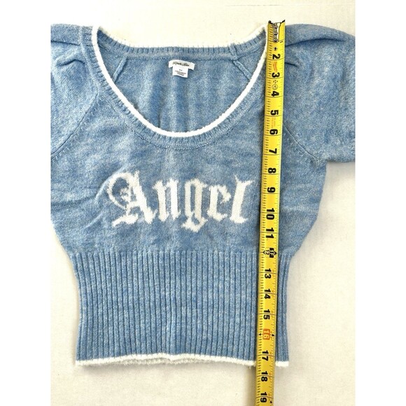 Kimchi Blue Angel Puff Sleeve Crop Top Sweater Women’s Size S Urban Outfitters - Picture 6 of 8